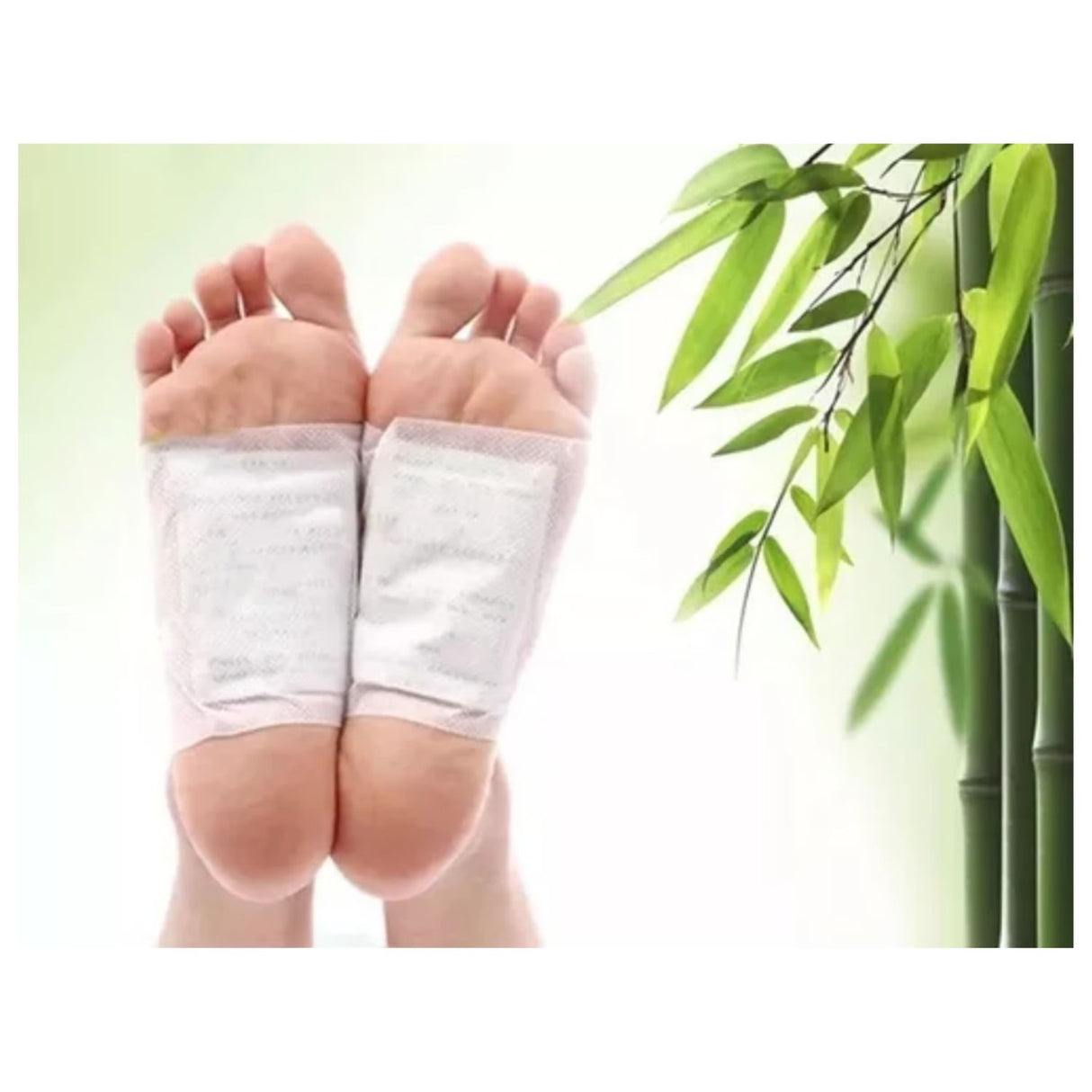 Parches Kinoki hipoalergénicos para pies, blancos con detalles verdes, ideales para desintoxicación y relajación nocturna.-1-3-1