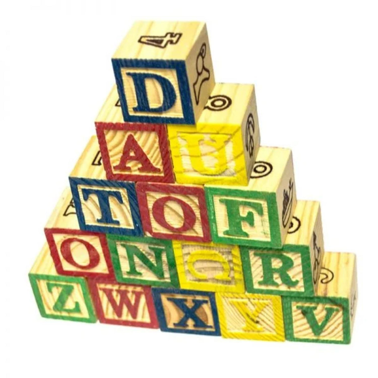 Set de 48 Cubos de Madera con Letras y Números para Niños | Disparo.cl