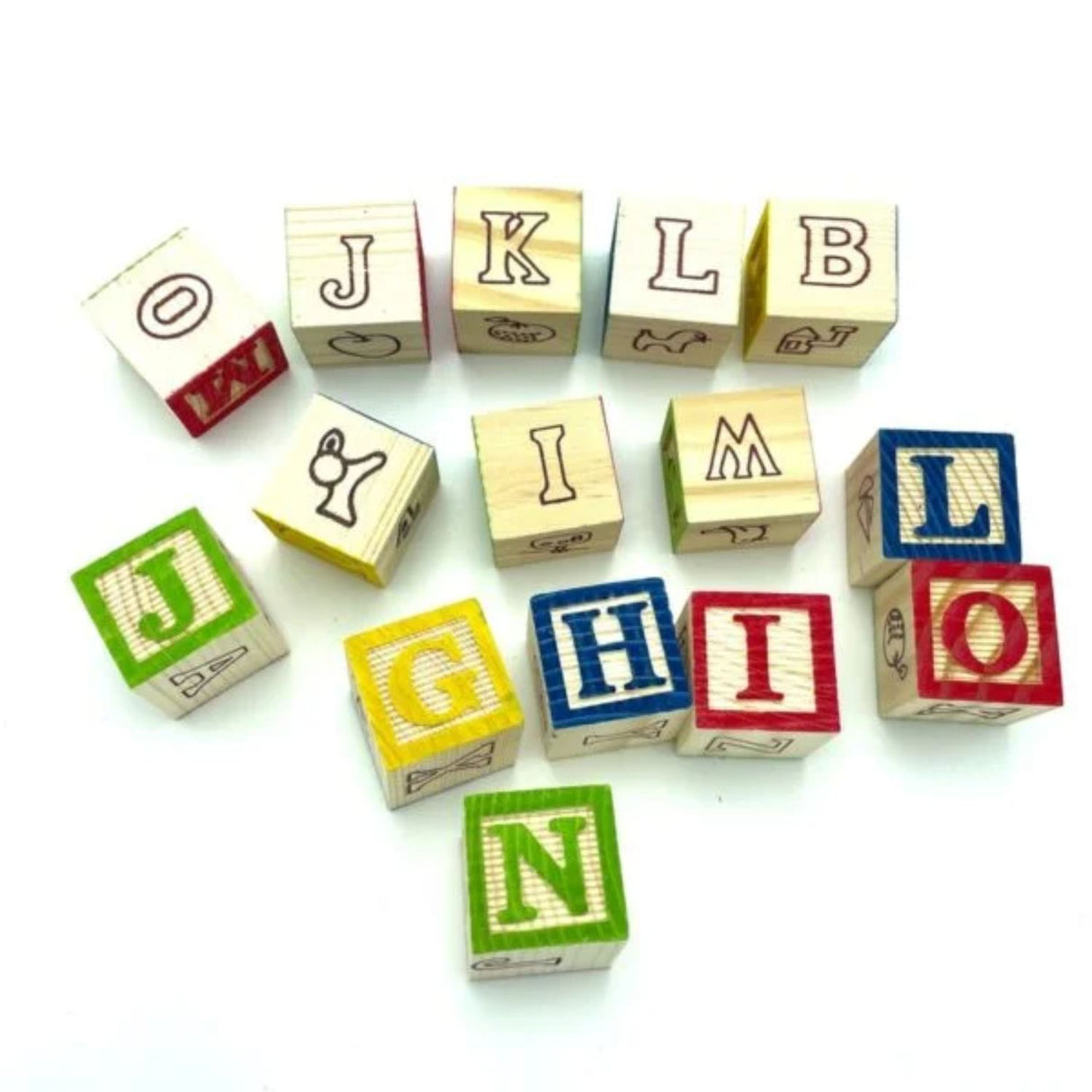 Set de 48 Cubos de Madera con Letras y Números para Niños | Disparo.cl
