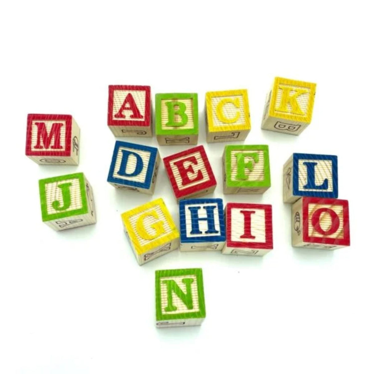 Set de 48 Cubos de Madera con Letras y Números para Niños | Disparo.cl