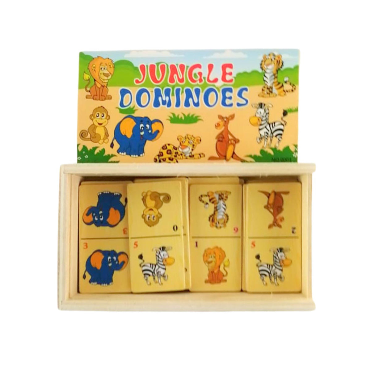 Juego Didáctico de Dominó Jungla de Madera de 28 Piezas