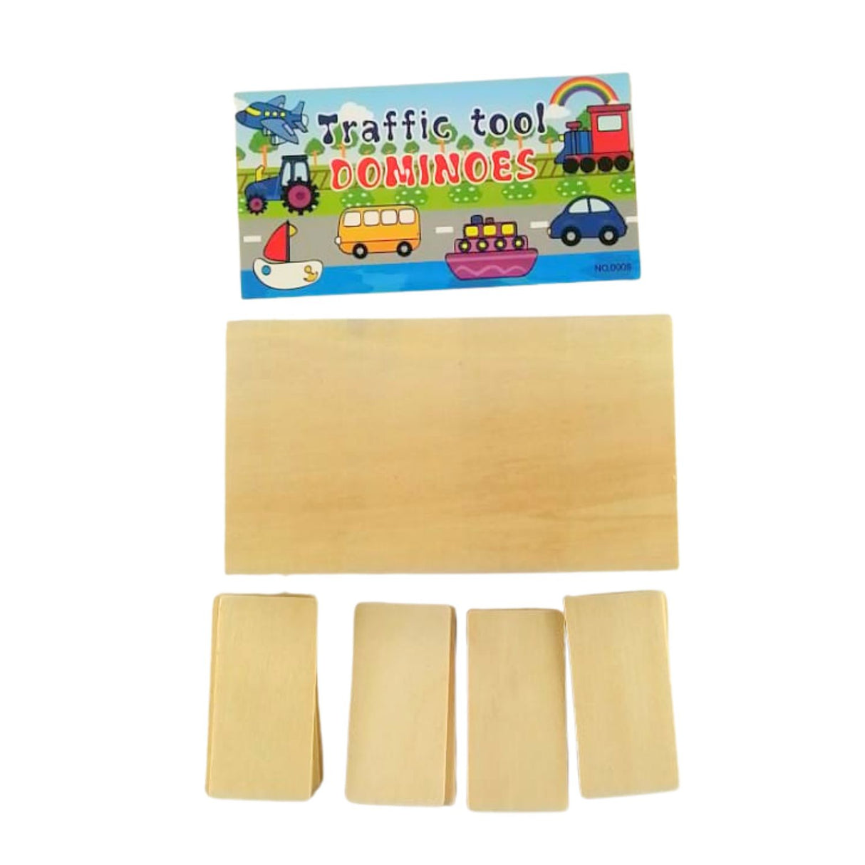 Juego Didáctico de Dominó Vehiculos de Madera de 28 Piezas