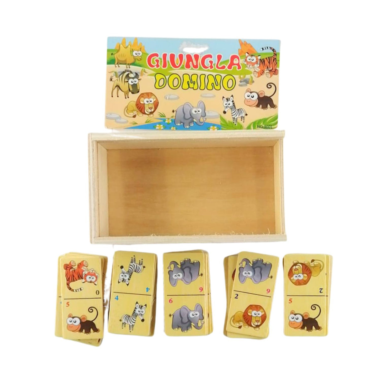 Juego Didáctico de Jungla Dominó de Madera de 28 Piezas