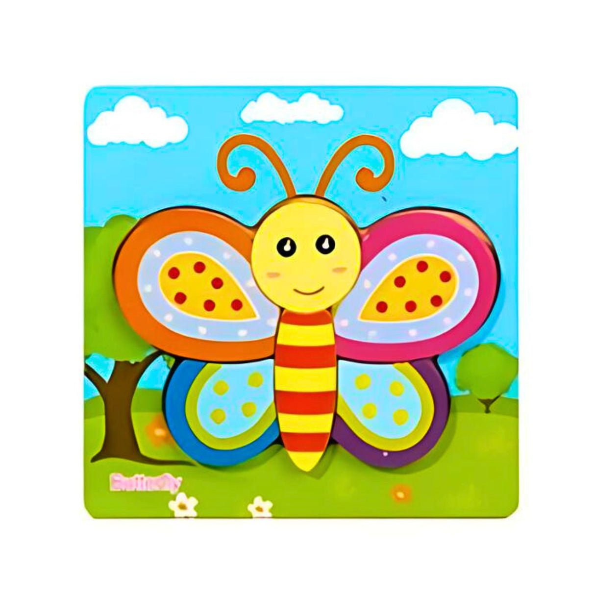 Puzzle de Madera Mariposa 15x15cm Para Niños de +3