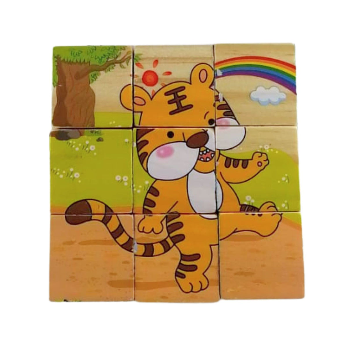 Juego Didáctico de Puzzle de Cubo de Madera Animales