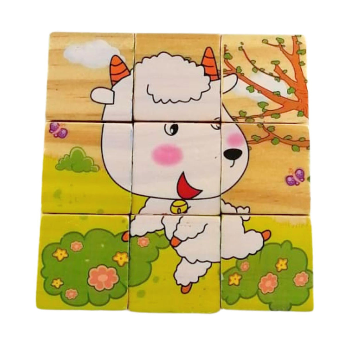 Juego Didáctico de Puzzle de Cubo de Madera Animales