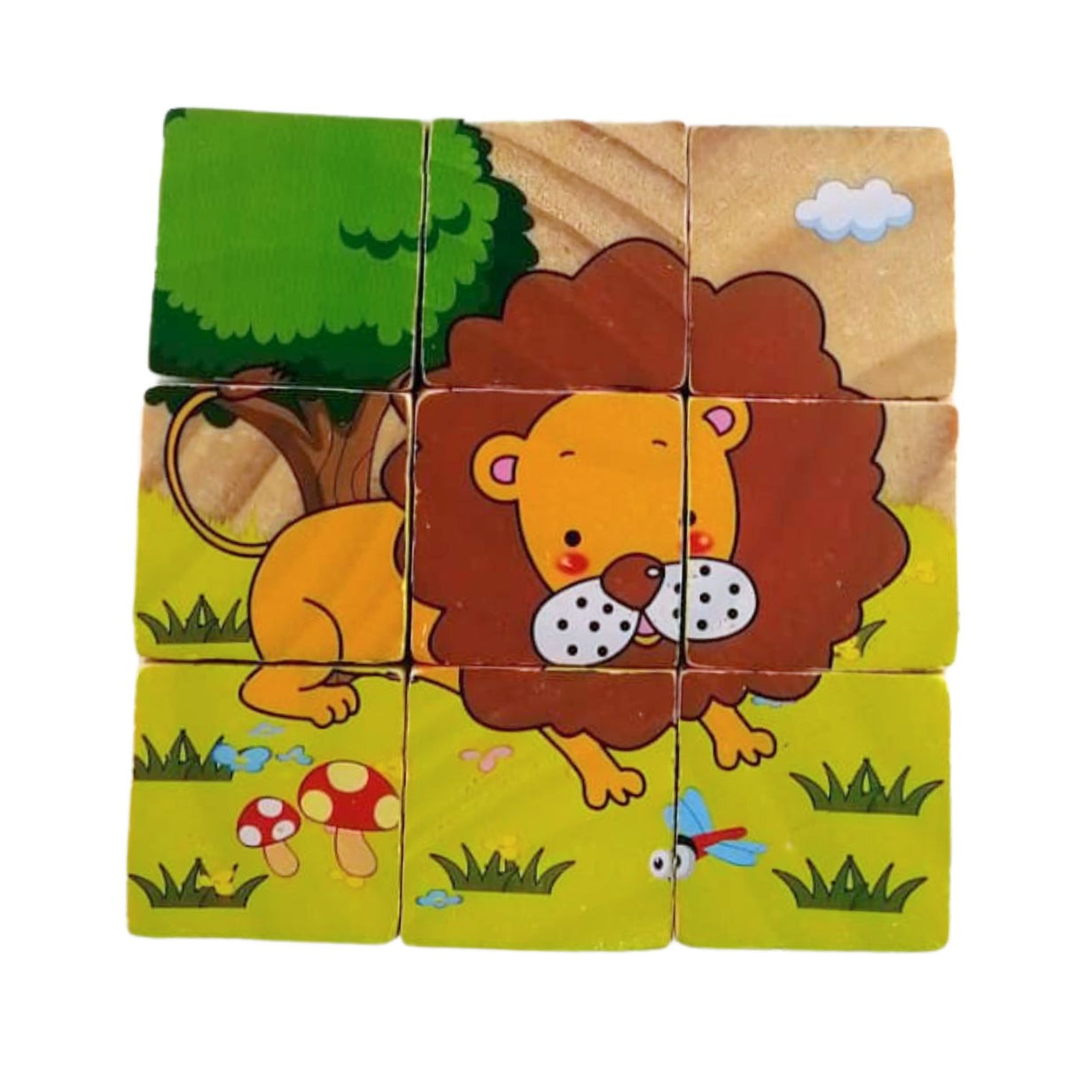 Juego Didáctico de Puzzle de Cubo de Madera Animales