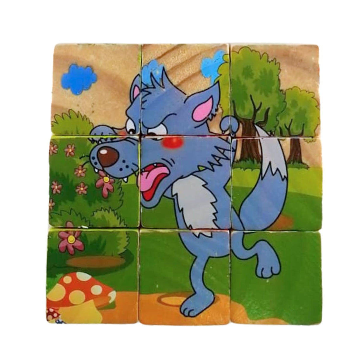 Juego Didáctico de Puzzle de Cubo de Madera Animales