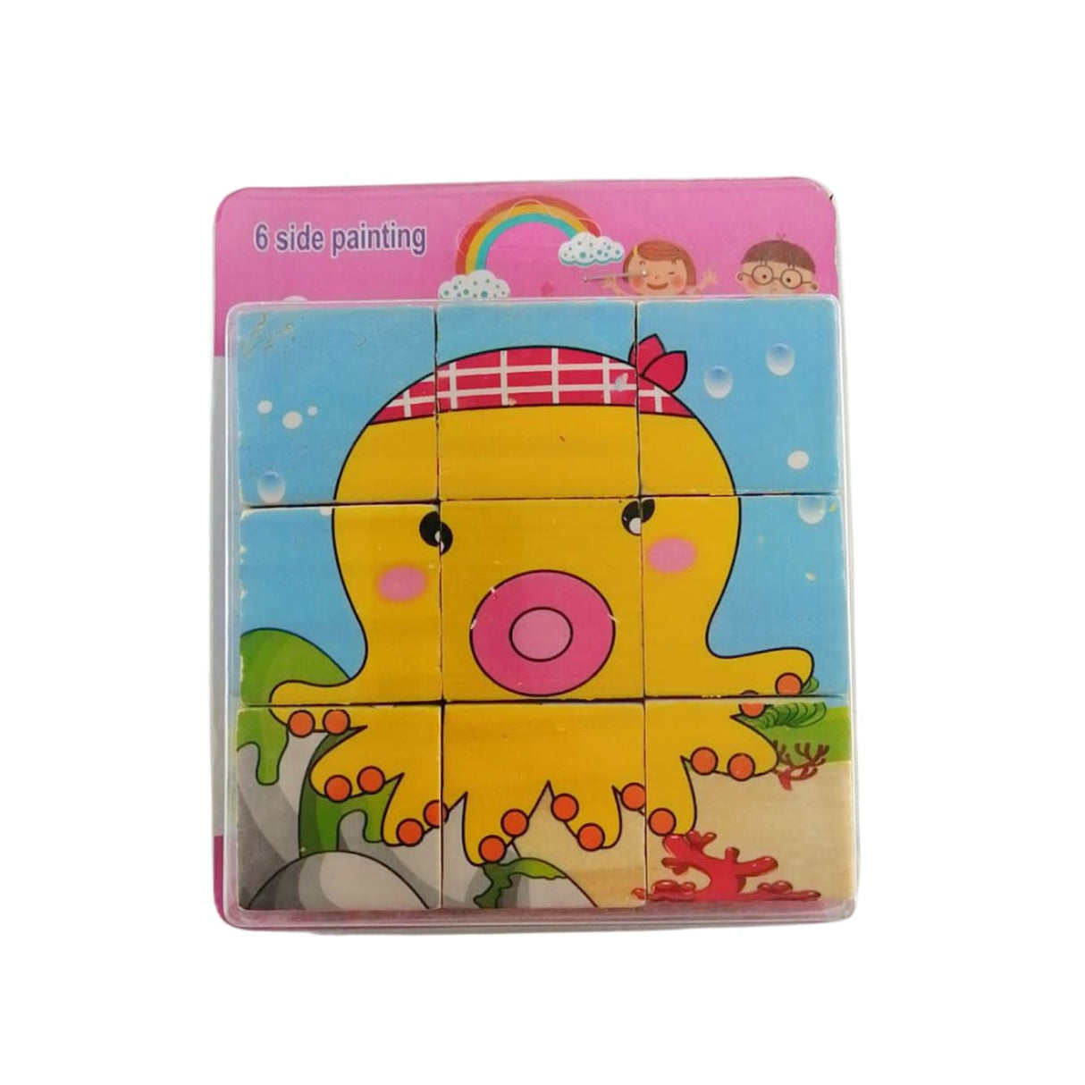 Juego Didáctico de Puzzle de Cubo de Madera de 9 Bloques