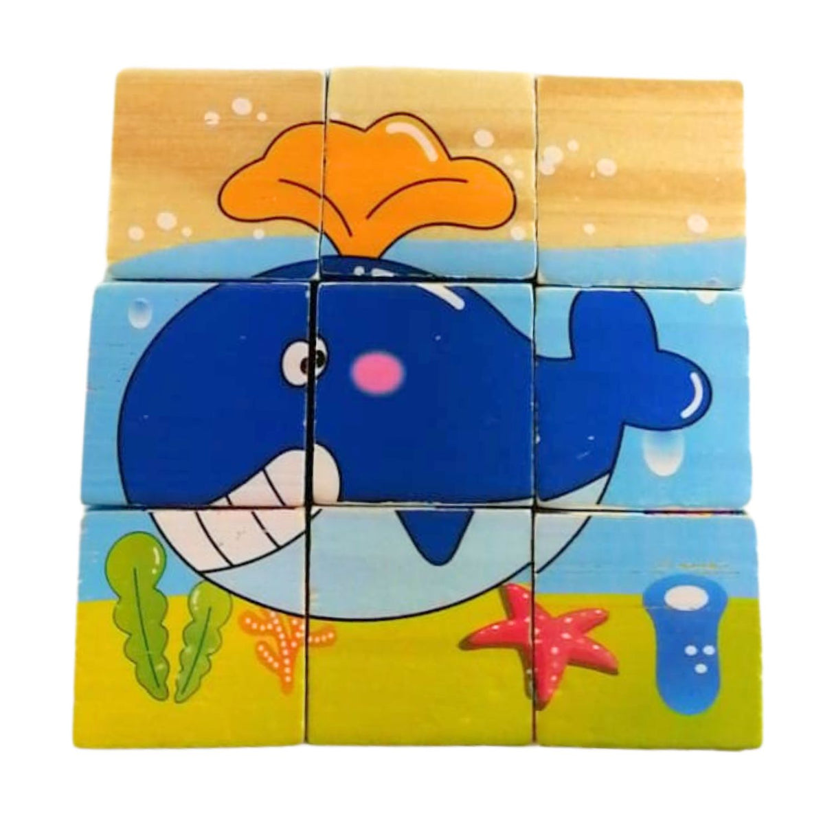 Juego Didáctico de Puzzle de Cubo de Madera de 9 Bloques