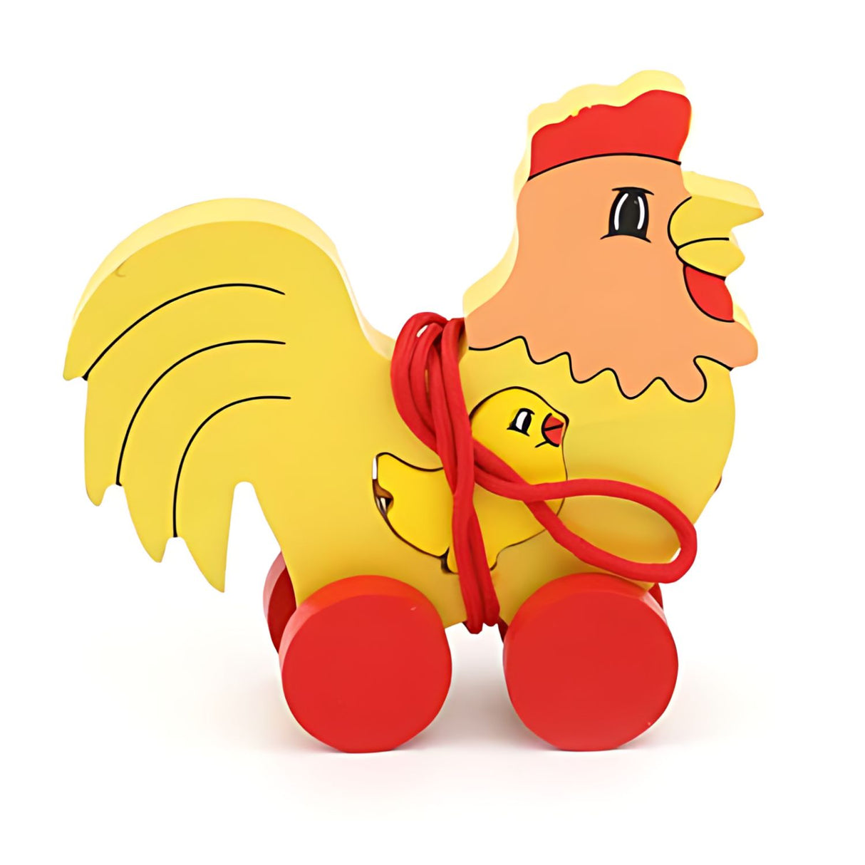 Juguete de Madera de Arrastre en Forma de Gallo 8x6 cm. Fomenta la motricidad y la creatividad de tus pequeños. ¡Compra ahora y diviértete!-1-1-1-1-1