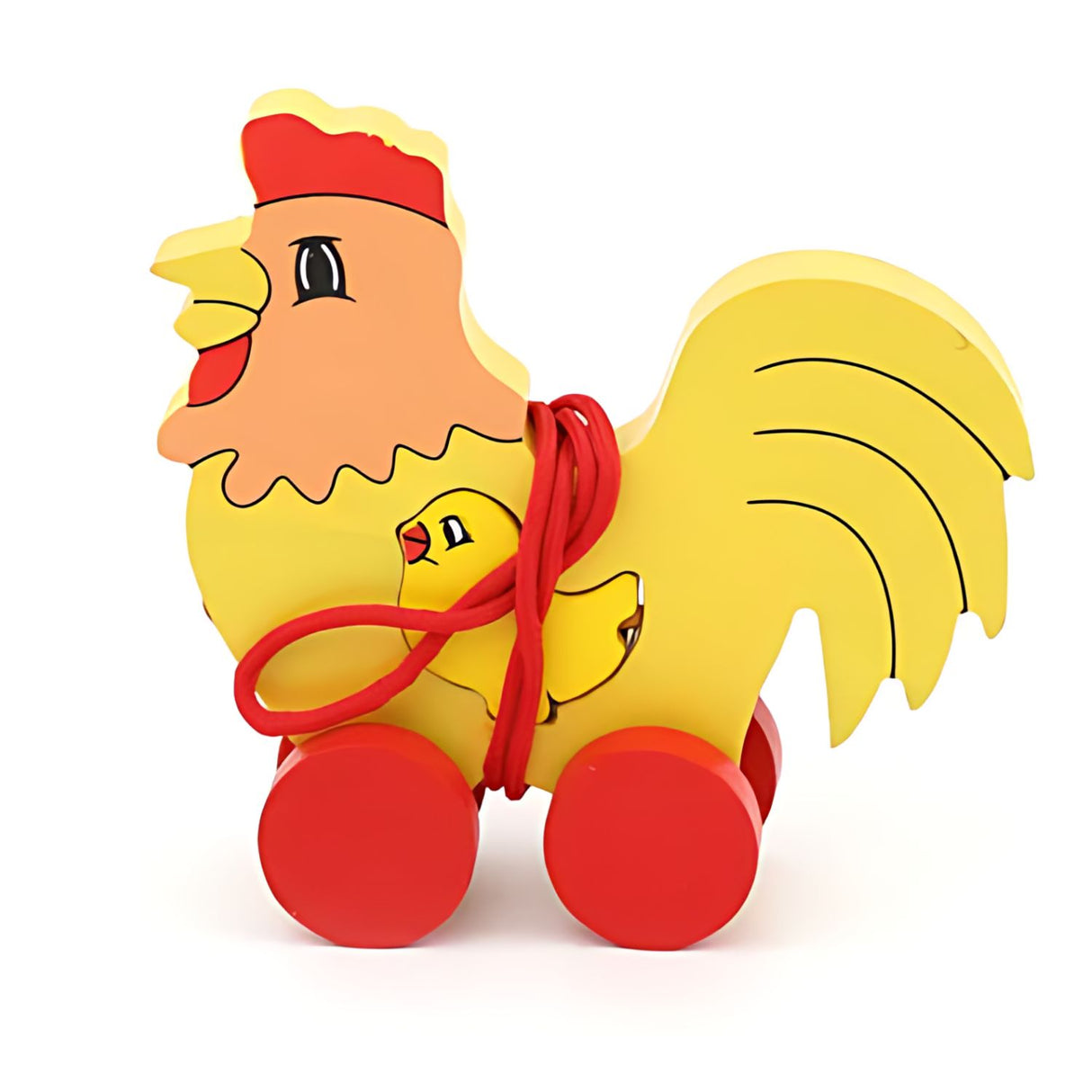 Juguete de Madera de Arrastre en Forma de Gallo 8x6 cm. Fomenta la motricidad y la creatividad de tus pequeños. ¡Compra ahora y diviértete!-1-3-1-1-1