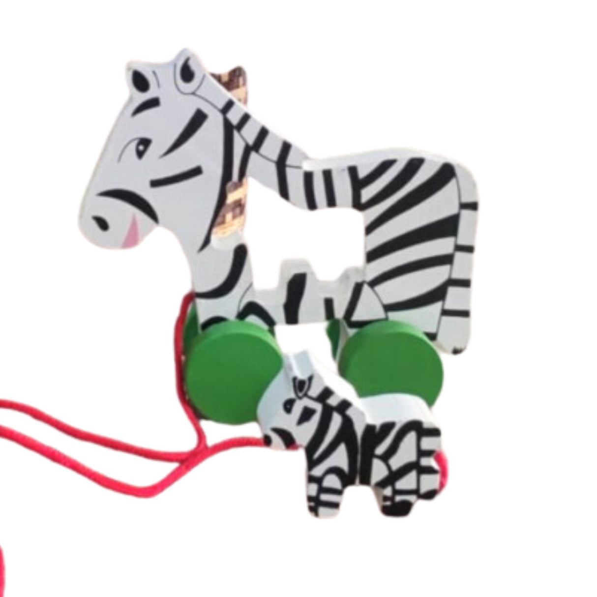 Juguete de Madera de Arrastre en Forma de Cebra 8x6 cm. Fomenta la motricidad y la diversión en los más pequeños. ¡Compra ahora y sorpréndelos!-1-3-1-1-1