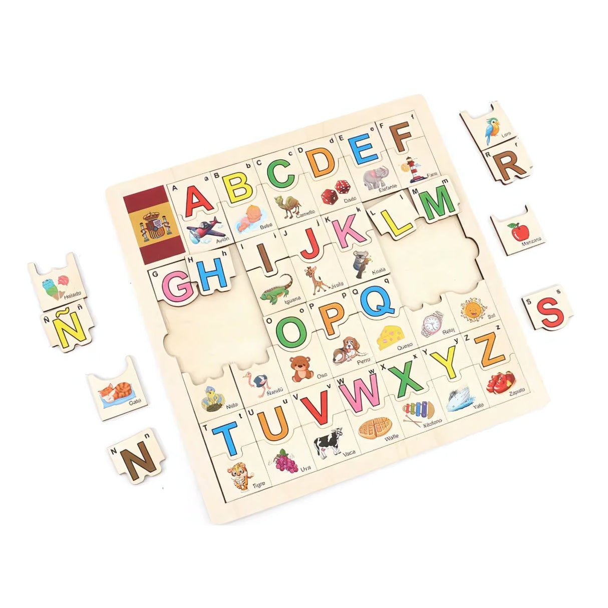 Juego de Asociación de Madera con Letras del Abecedario. Fomenta el aprendizaje y la creatividad en los niños. ¡Descúbrelo ahora y juega!-1-2-1-1-1