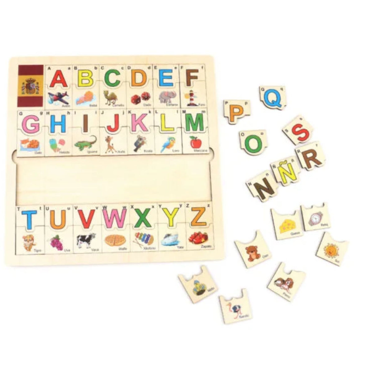 Juego de Asociación de Madera con Letras del Abecedario. Fomenta el aprendizaje y la creatividad en los niños. ¡Descúbrelo ahora y juega!-1-4-1-1-1