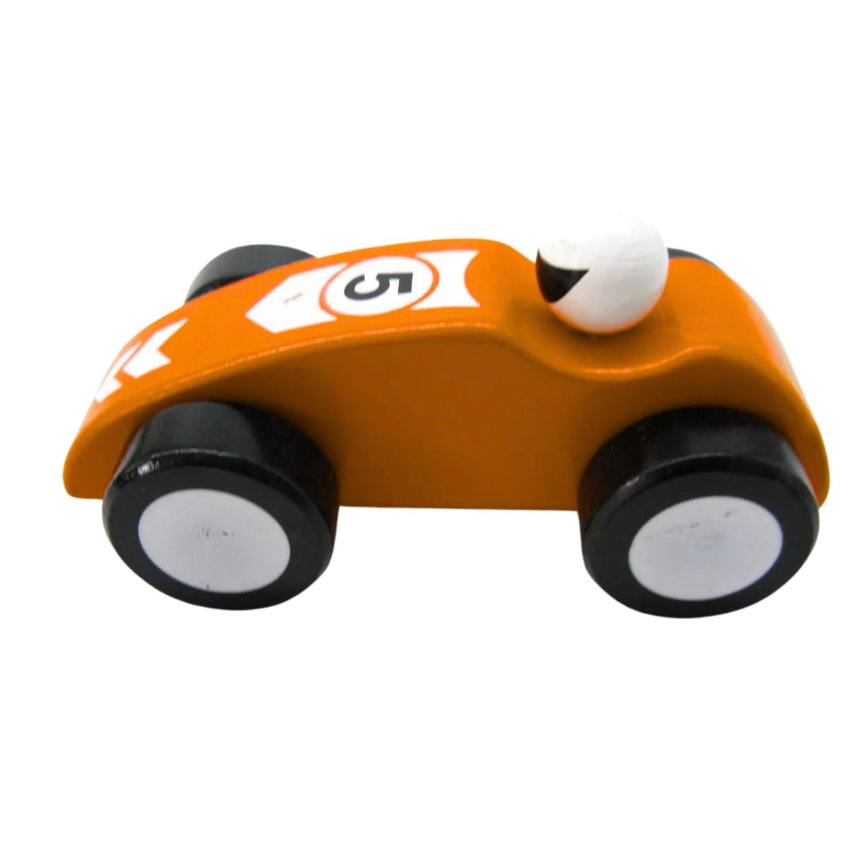 Auto de Carrera Piloto con Numero Juguete Madera Naranja. Fomenta la creatividad y el juego activo. ¡Compra ahora y acelera la diversión!-1-3-1-1-1