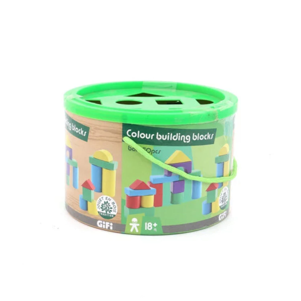 Balde de Bloques para Construir de Madera 50 Piezas de 22cm. Fomenta la creatividad y el aprendizaje en los niños. ¡Compra ahora y diviértete!-1-2-1-1-1