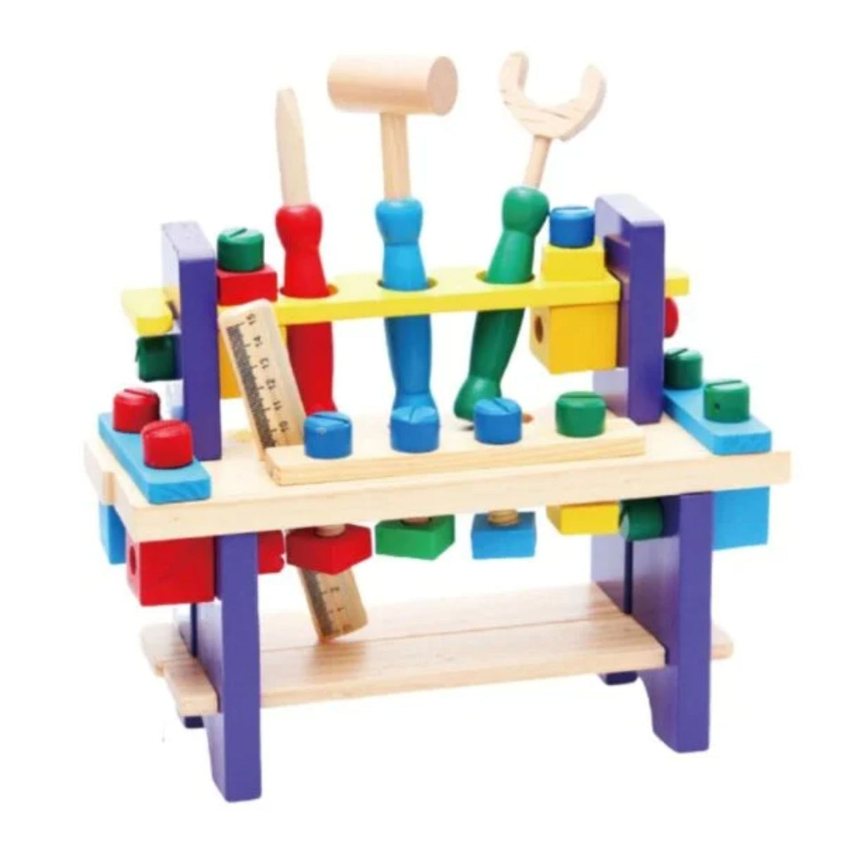 Banco de Herramientas de Madera para Niños de 3+ Años. Fomenta la creatividad y habilidades motoras. ¡Compra ahora y diviértete construyendo!-1-1-1-1-1