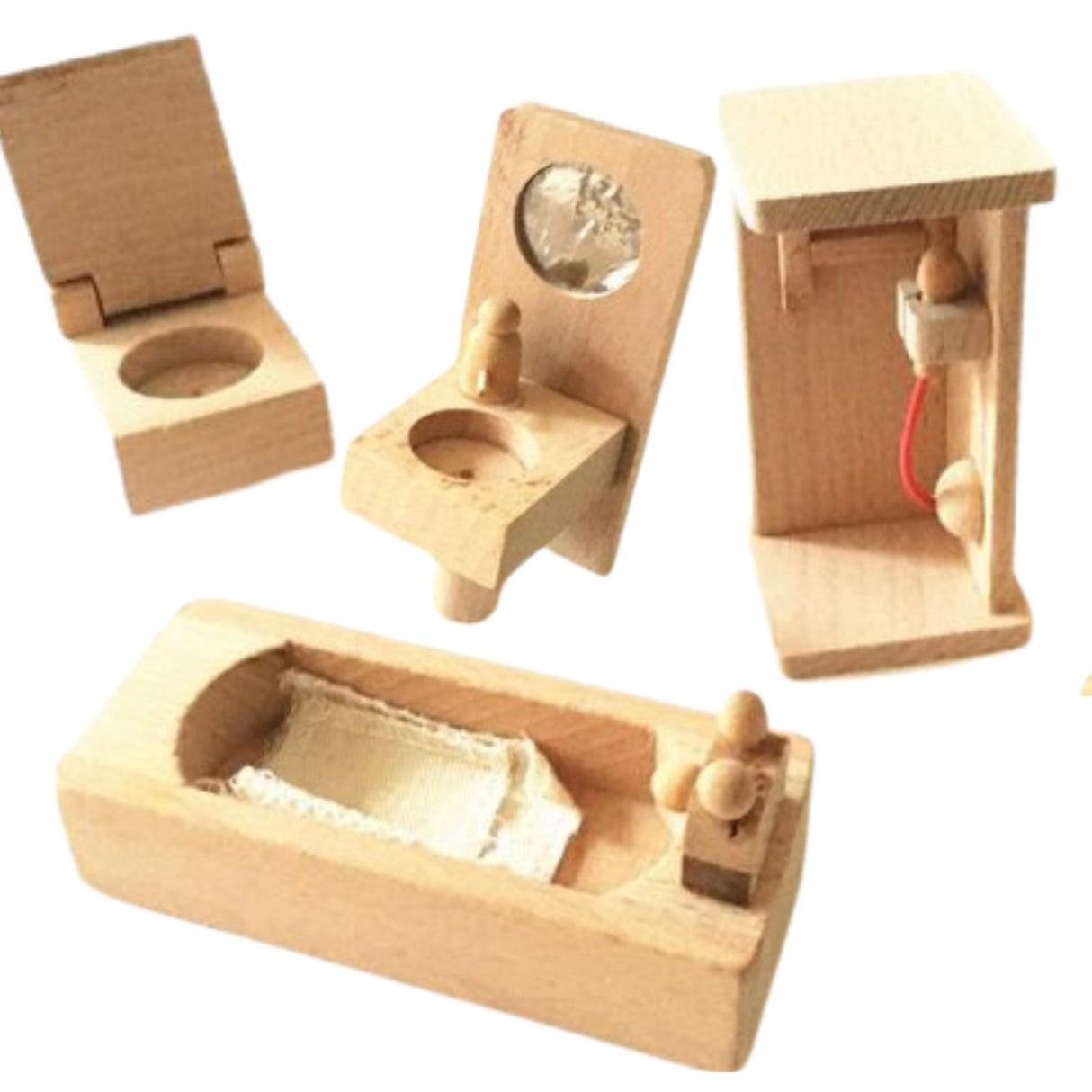 Muebles en Miniatura de Madera de Baño Para Niños de +3 años. Fomenta la creatividad y el juego imaginativo. ¡Compra ahora y sorprende a tu pequeño!-1-1-1-1-1