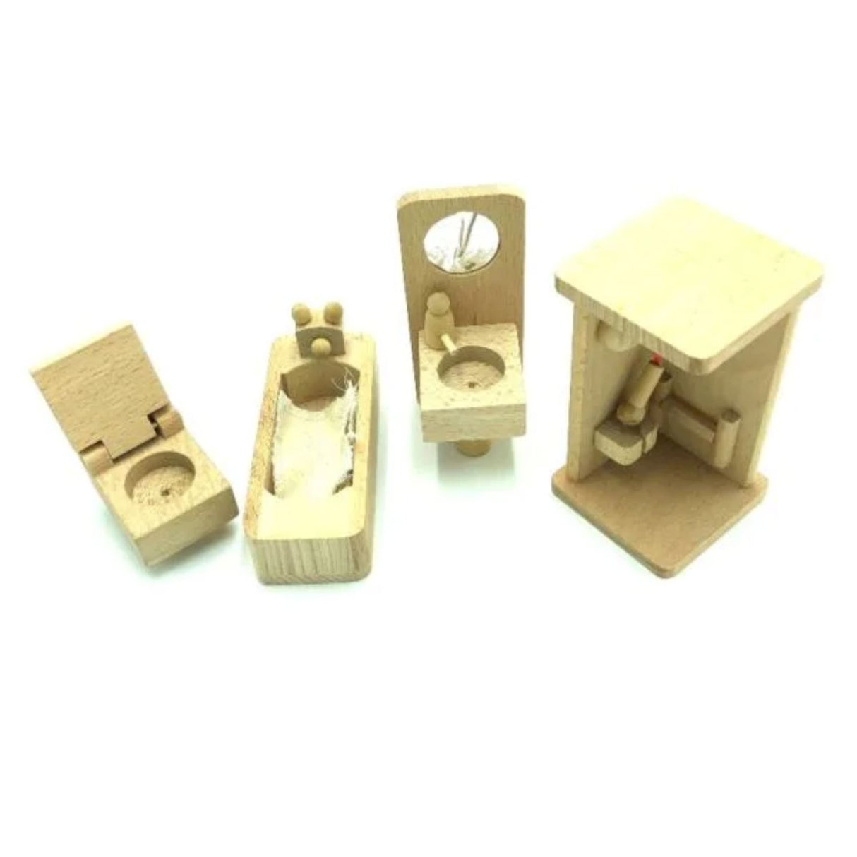 Muebles en Miniatura de Madera de Baño Para Niños de +3 años. Fomenta la creatividad y el juego imaginativo. ¡Compra ahora y sorprende a tu pequeño!-1-2-1-1-1