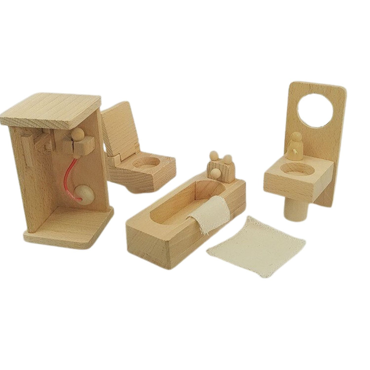 Muebles en Miniatura de Madera de Baño Para Niños de +3 años. Fomenta la creatividad y el juego imaginativo. ¡Compra ahora y sorprende a tu pequeño!-1-3-1-1-1