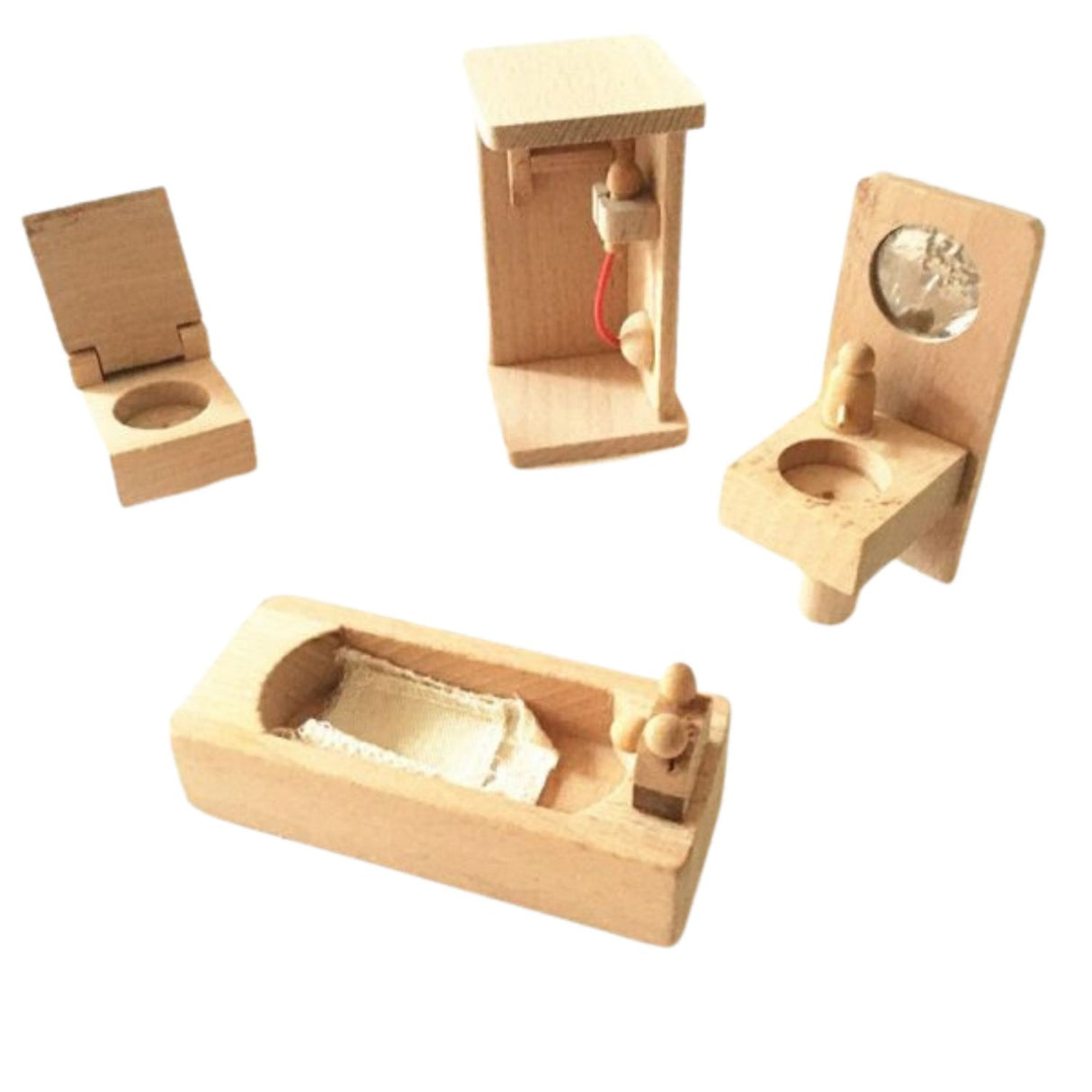 Muebles en Miniatura de Madera de Baño Para Niños de +3 años. Fomenta la creatividad y el juego imaginativo. ¡Compra ahora y sorprende a tu pequeño!-1-4-1-1-1