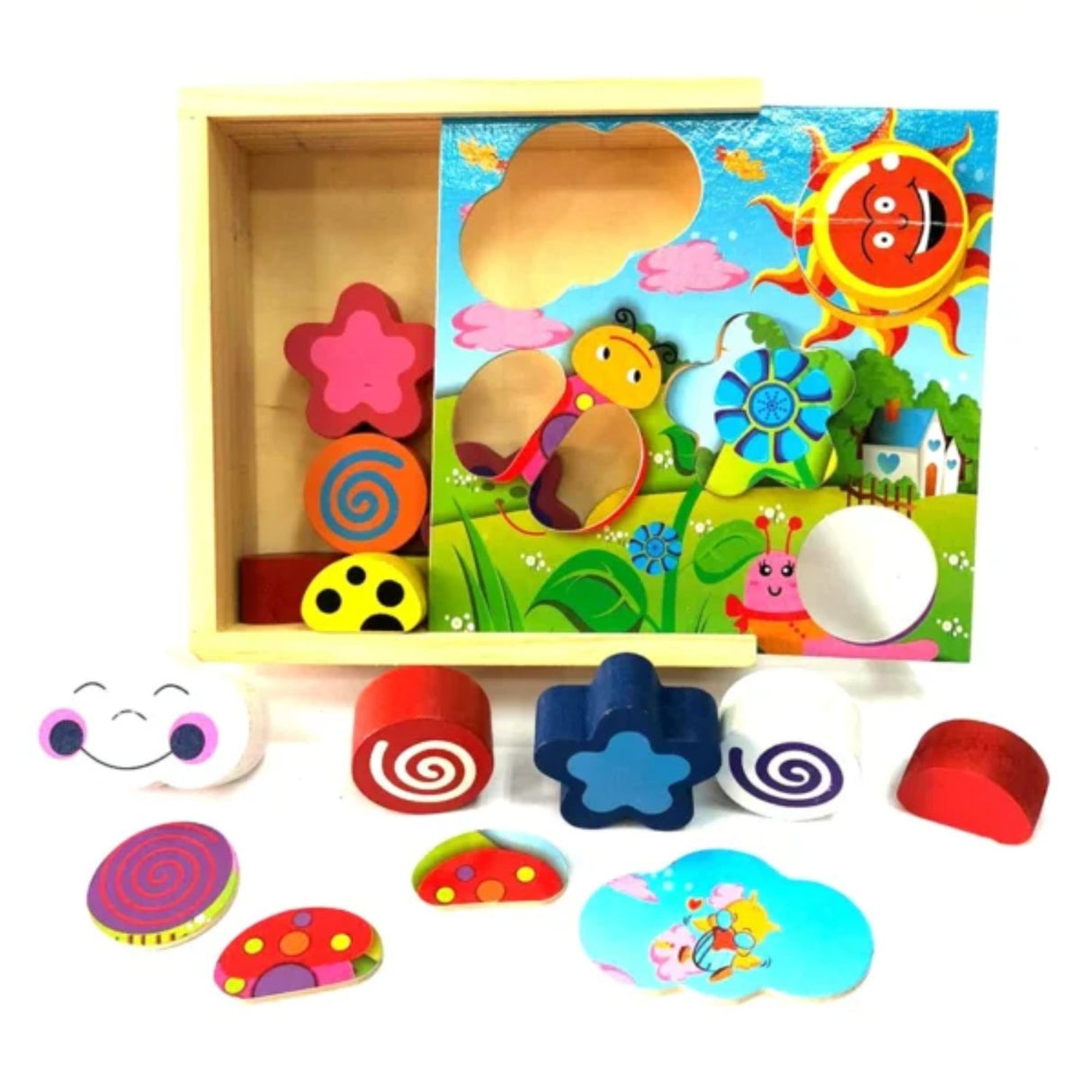 Caja Inteligente de Encaje de Madera para Niños de 3+ Años. Fomenta la creatividad y habilidades motoras. ¡Compra ahora y diviértete aprendiendo!-1-1-1-1-1