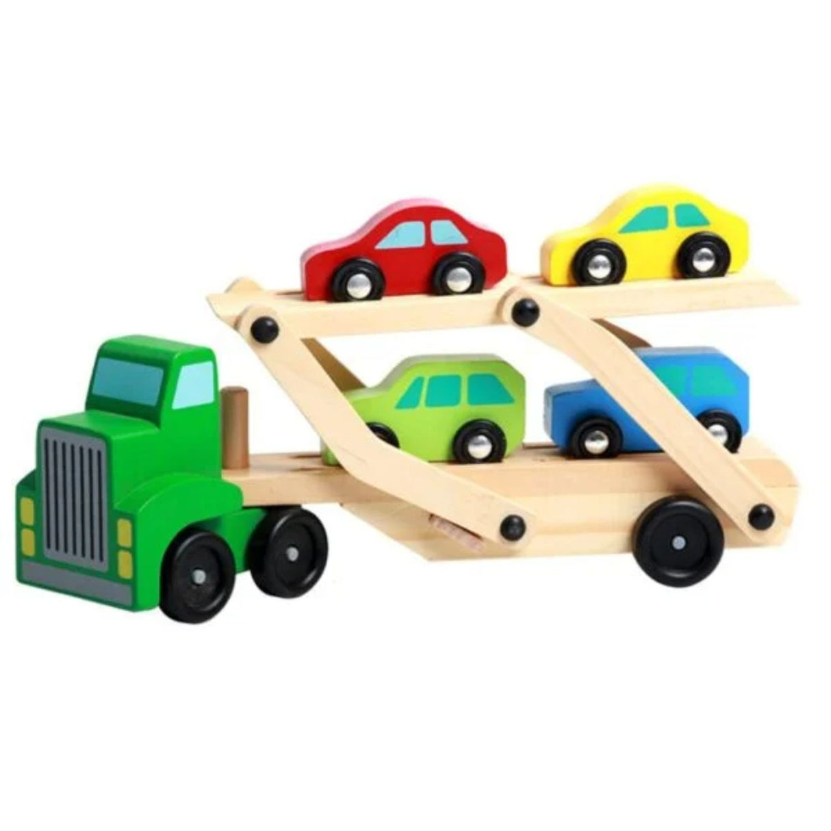 Camión de Madera de Transporte Incluye 4 Autos Para niños +3. Fomenta la creatividad y el juego. ¡Compra ahora y diviértete con tus pequeños!-1-1-1-1-1