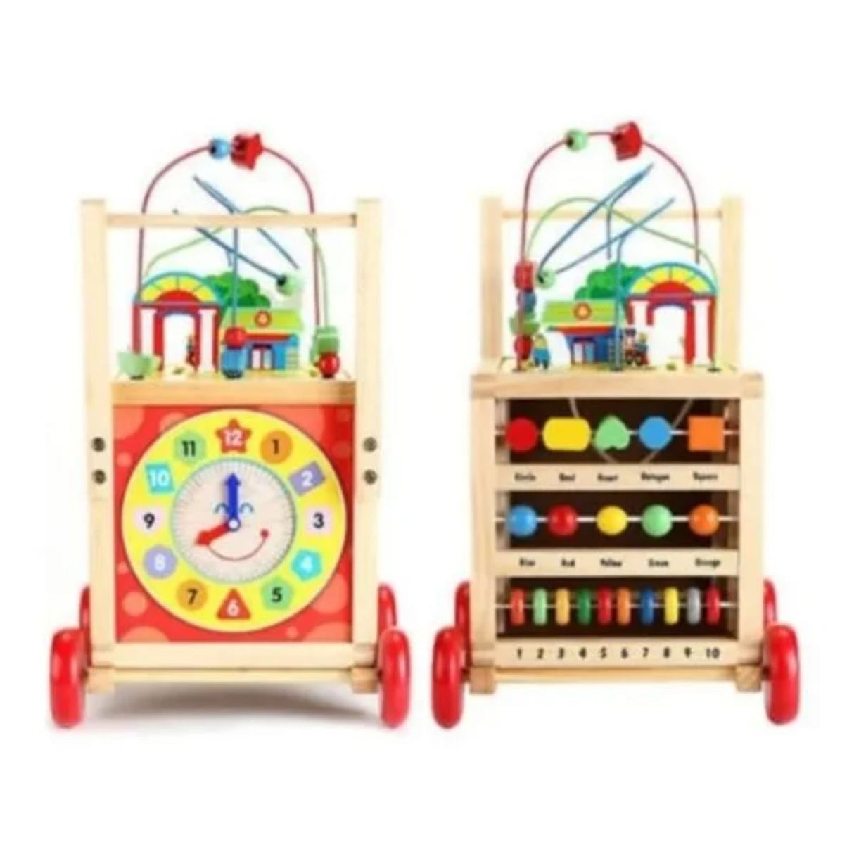 Carro Andador de Madera Para Bebés Incluye Ábacos de 50x30cm. Fomenta el desarrollo y la diversión. ¡Compra ahora y acompaña sus primeros pasos!-1-1-1-1-1