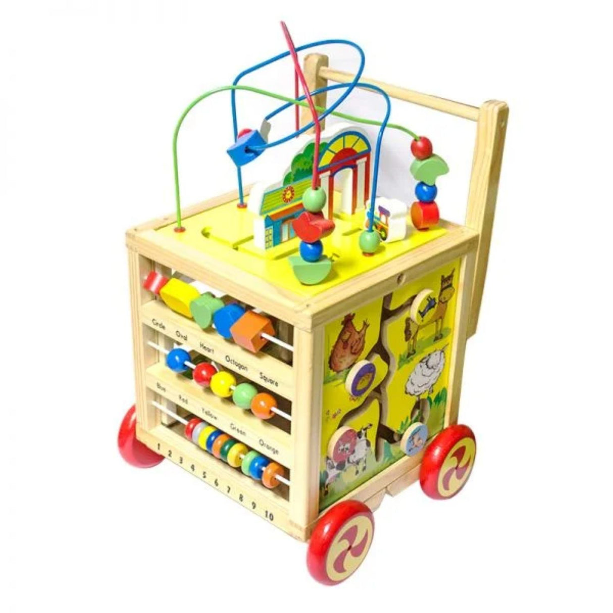 Carro Andador de Madera Para Bebés Incluye Ábacos de 50x30cm. Fomenta el desarrollo y la diversión. ¡Compra ahora y acompaña sus primeros pasos!-1-4-1-1-1