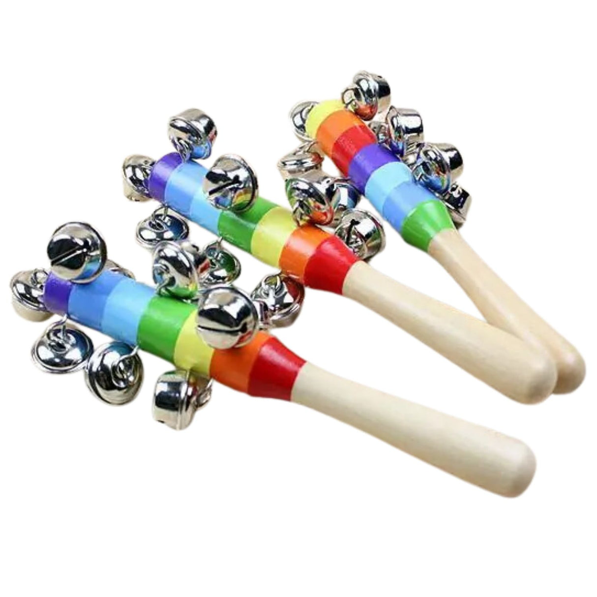 Cascabel Sonajero de Madera con 10 Campanas Para Niños. Fomenta el desarrollo sensorial y la diversión. ¡Compra ahora y alegra su día!-1-3-1-1-1