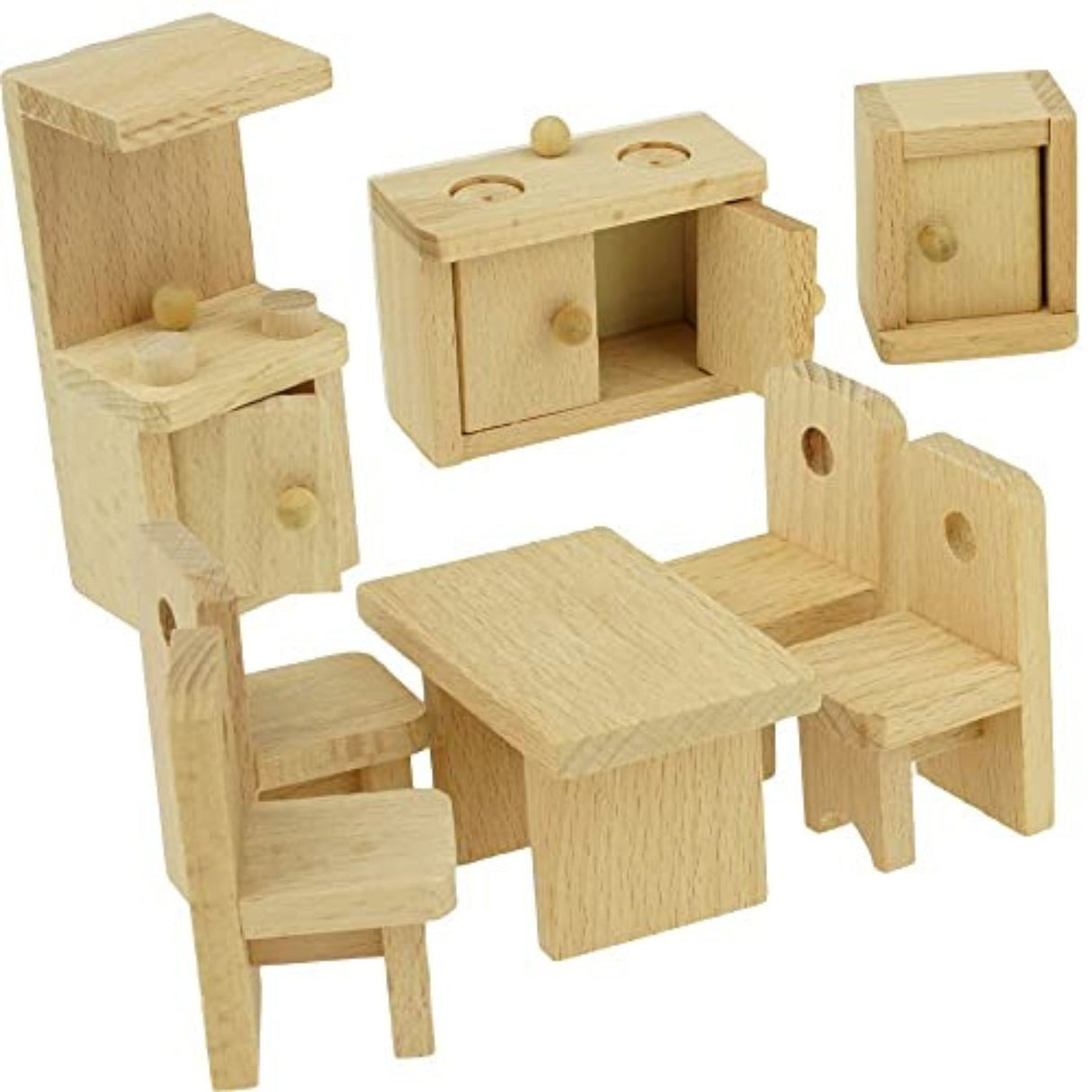 Miniaturas de Muebles de Cocina de Madera para Niños +3 años. Fomenta la creatividad y el juego imaginativo. ¡Compra ahora y diviértete!-1-1-1-1-1