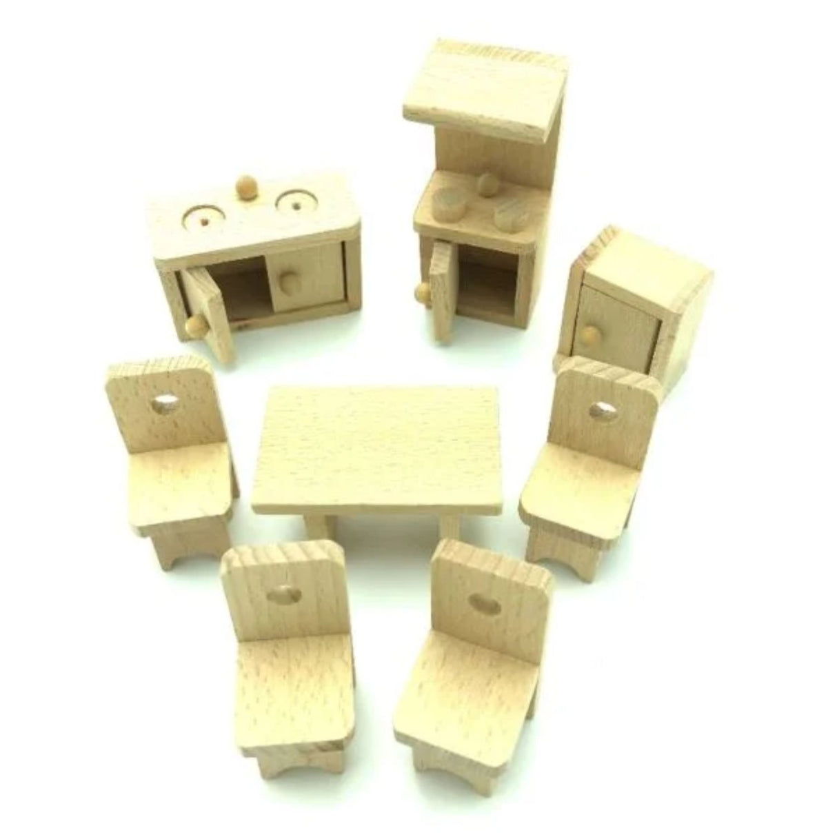 Miniaturas de Muebles de Cocina de Madera para Niños +3 años. Fomenta la creatividad y el juego imaginativo. ¡Compra ahora y diviértete!-1-2-1-1-1