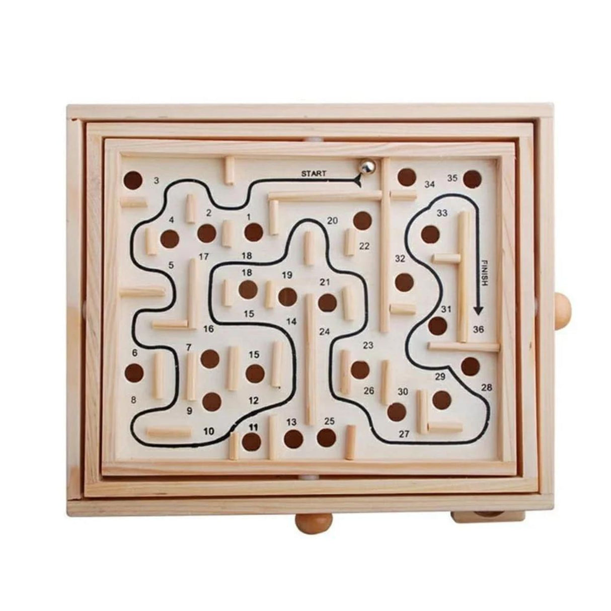 Juego de Mesa de Laberinto Grande de Madera 27cm Para Niños. Fomenta la creatividad y habilidades motoras. ¡Compra ahora y diviértete en familia!-1-1-1-1-1