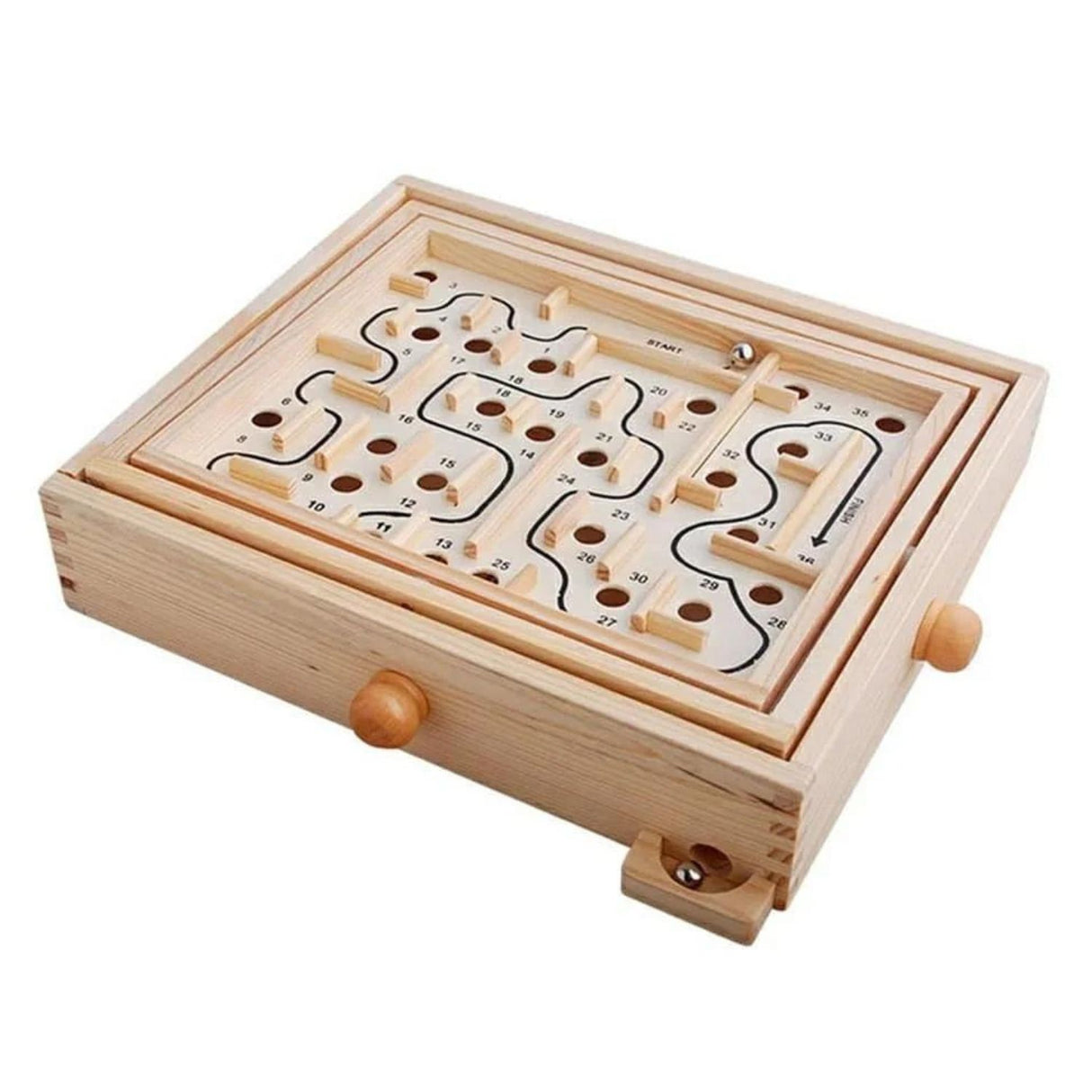 Juego de Mesa de Laberinto Grande de Madera 27cm Para Niños. Fomenta la creatividad y habilidades motoras. ¡Compra ahora y diviértete en familia!-1-3-1-1-1