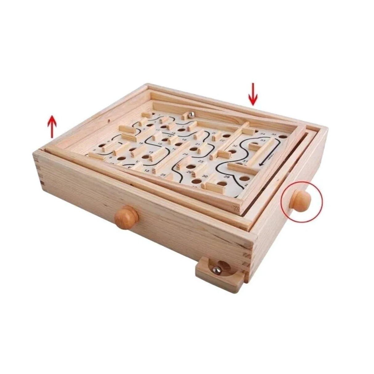 Juego de Mesa de Laberinto Grande de Madera 27cm Para Niños. Fomenta la creatividad y habilidades motoras. ¡Compra ahora y diviértete en familia!-1-4-1-1-1