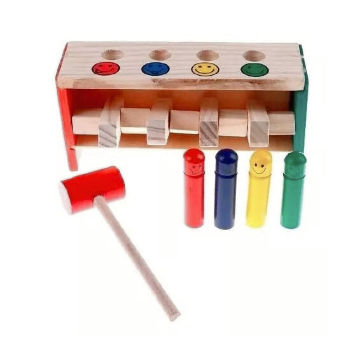 Juguete Didáctico de Martillo Saltarín de Madera Para Niños. Fomenta la coordinación y el aprendizaje. ¡Compra ahora y diviértete educando!-1-4-1-1-1