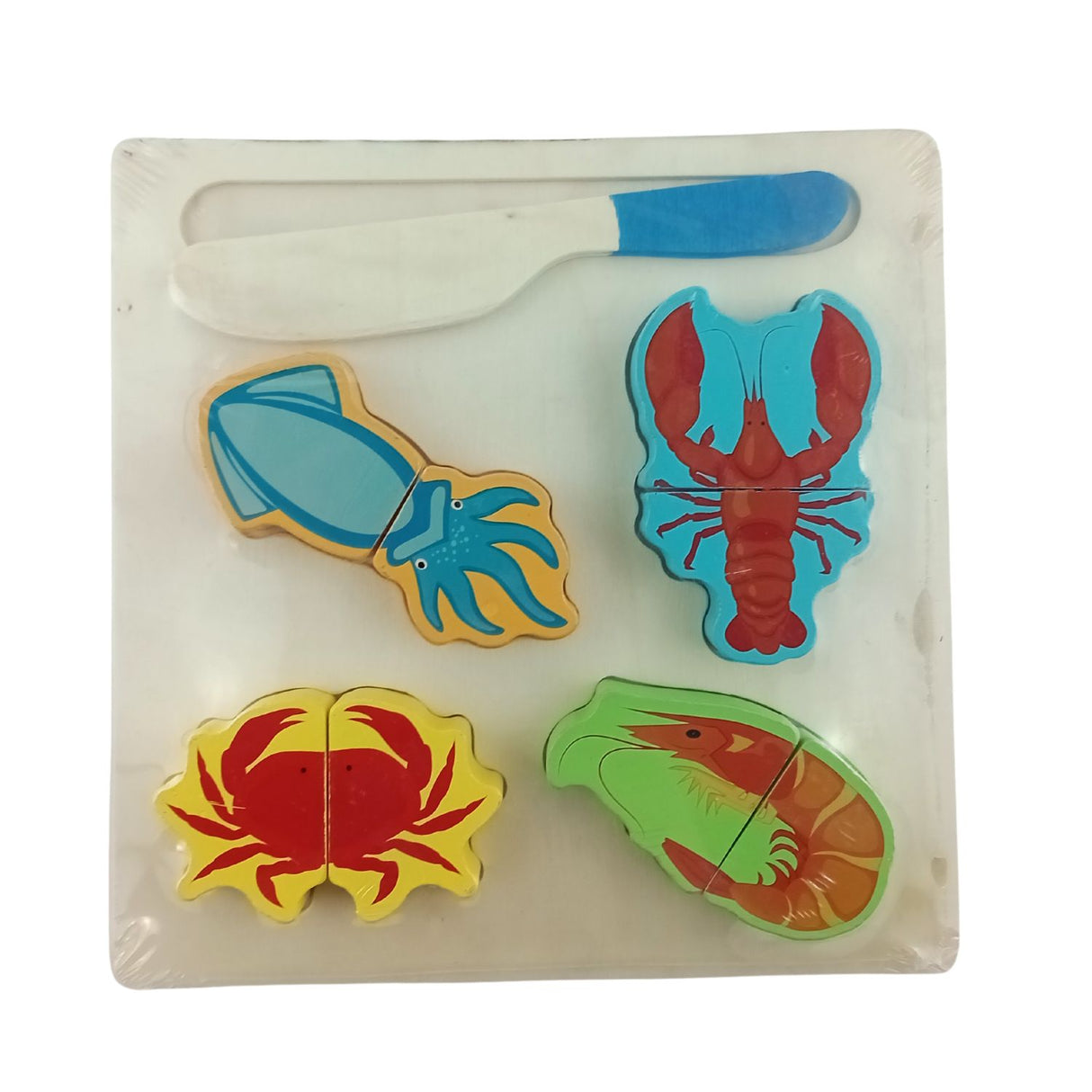 Puzzle Didactico Formas de Mariscos Juguete Madera para Niños. Fomenta la creatividad y aprendizaje. ¡Descúbrelo ahora y diviértete!-1-2-1-1-1