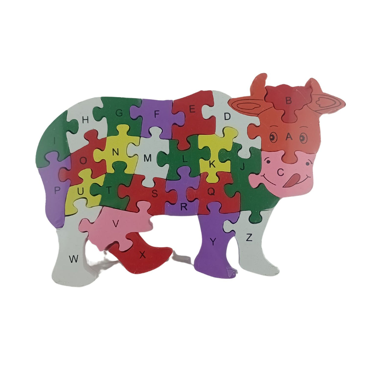 Juego de Puzzle Grande De Madera en Forma de Vaca Animal. Fomenta la creatividad y habilidades motoras. ¡Descúbrelo ahora y diviértete!-1-1-1-1-1