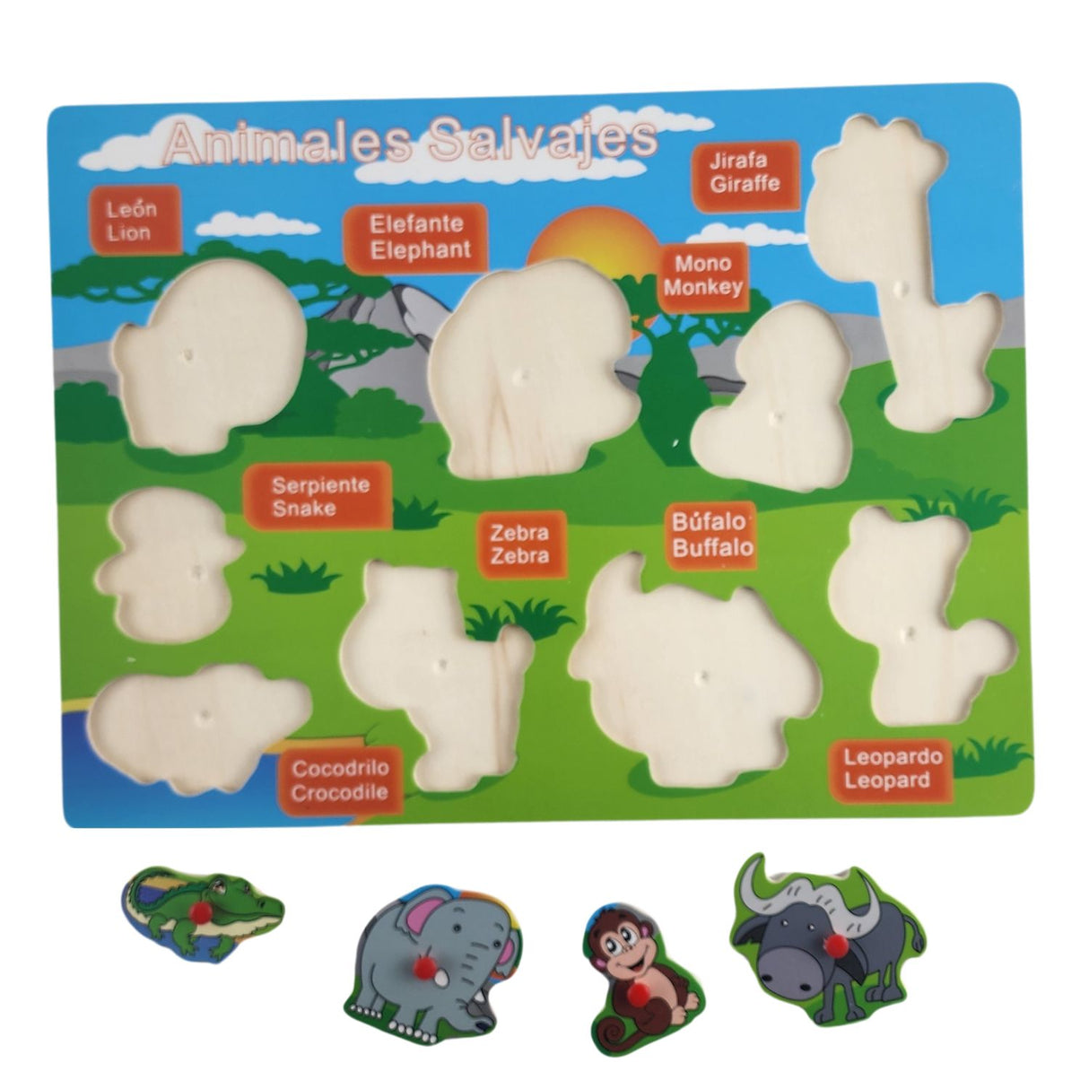 Rompecabezas Didáctico Animales Grande Madera 30cm Niños. Fomenta el aprendizaje y la diversión. ¡Compra ahora y estimula su creatividad!-1-1-1-1-1