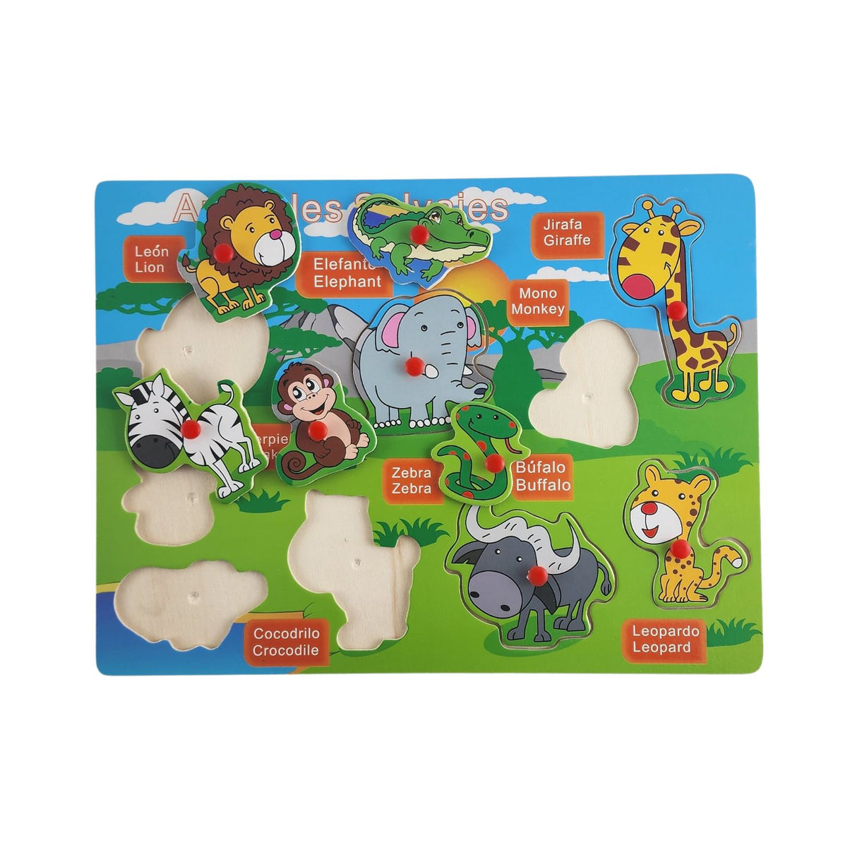 Rompecabezas Didáctico Animales Grande Madera 30cm Niños. Fomenta el aprendizaje y la diversión. ¡Compra ahora y estimula su creatividad!-1-3-1-1-1