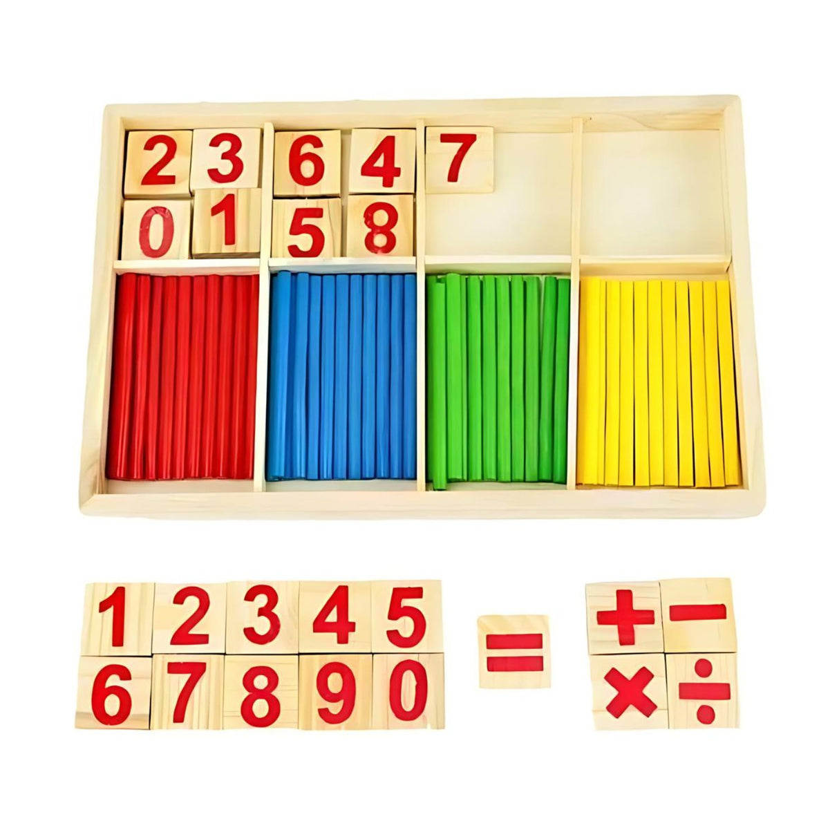 Set Matemático de Madera de 23 cm para Niños de 3+ Años. Fomenta el aprendizaje y la creatividad. ¡Compra ahora y potencia su educación!-1-2-1-1-1