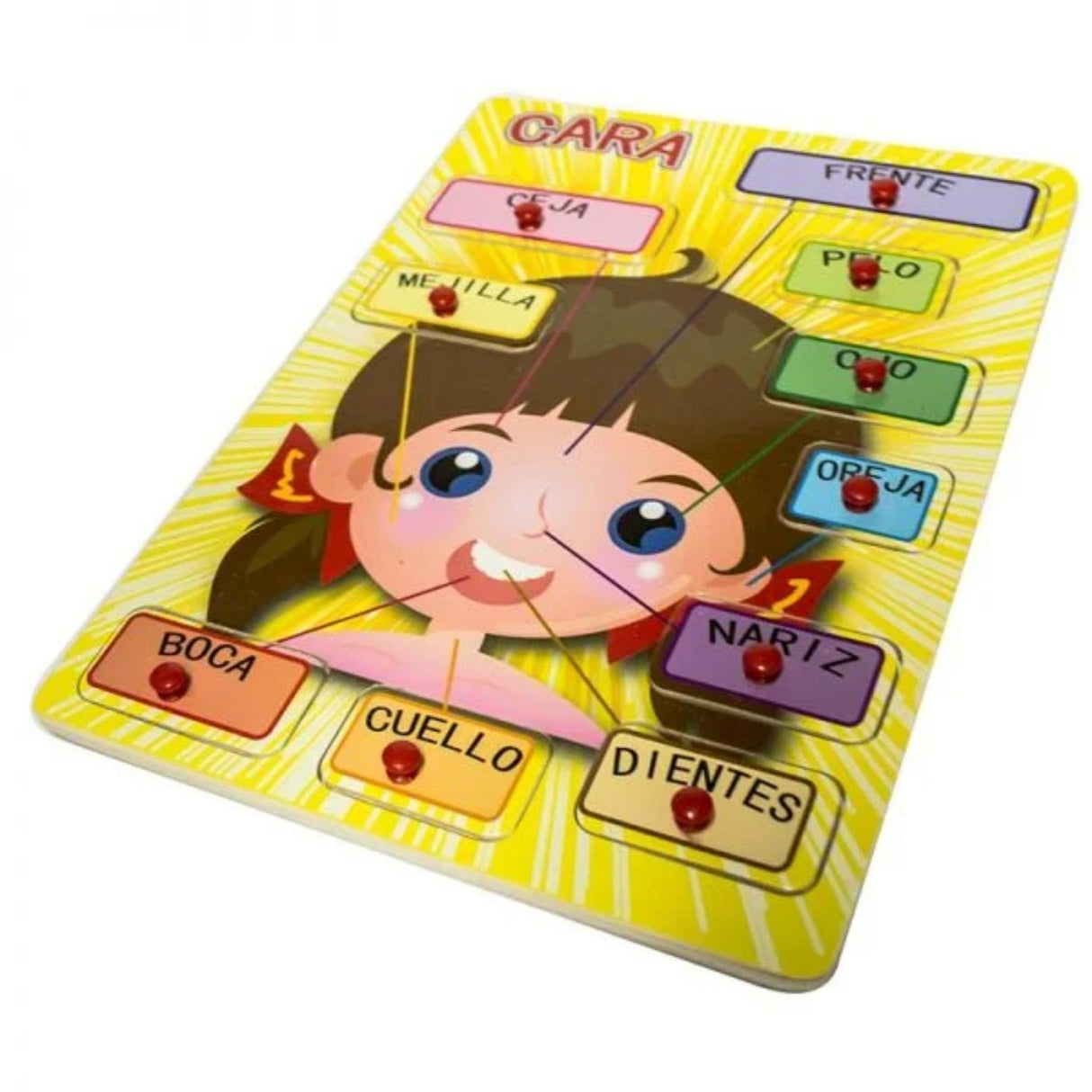 Tabla de Encaje de Madera con Partes de la Cara para Niños. Fomenta el aprendizaje y la motricidad. ¡Compra ahora y divierte a tus pequeños!-1-1-1-1-1