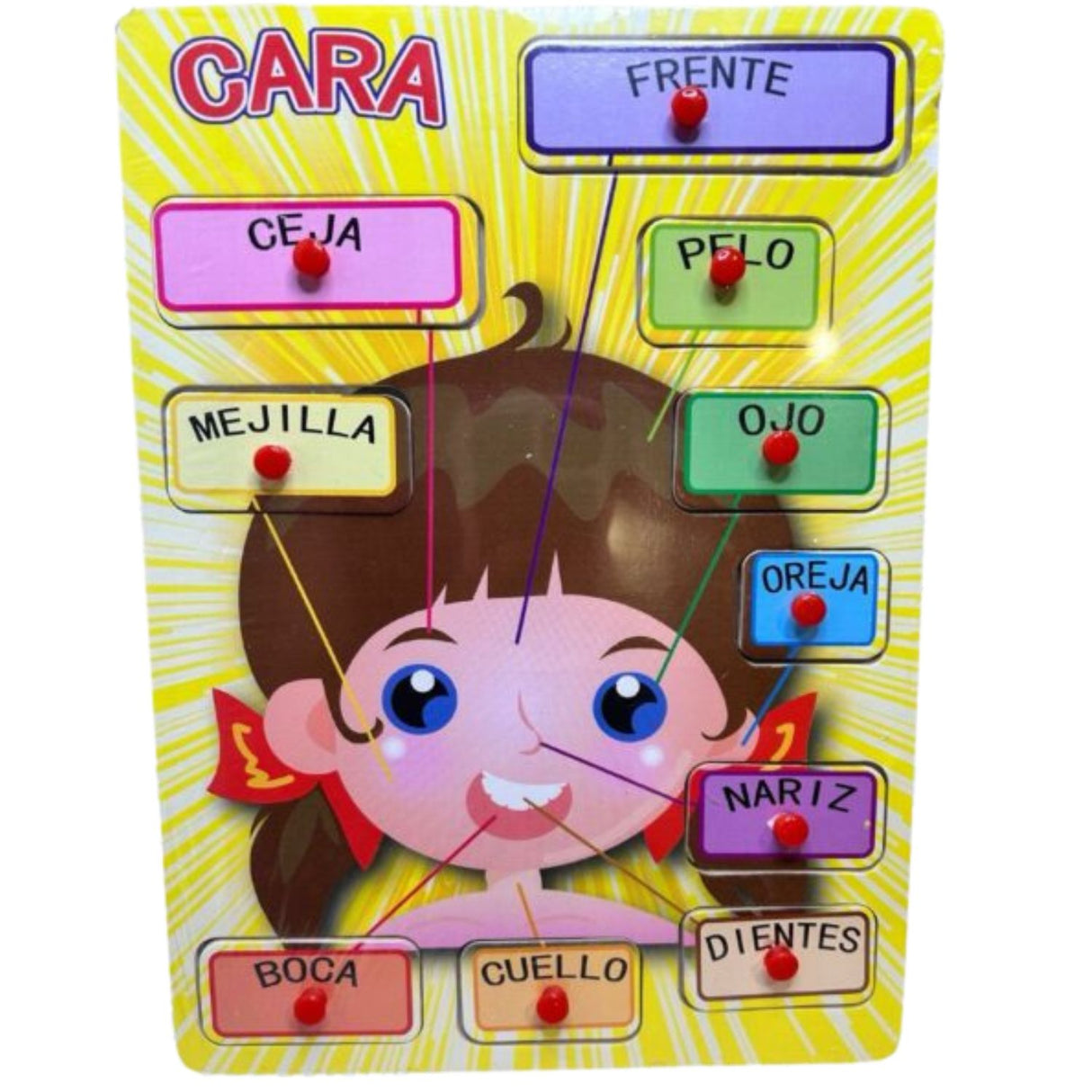 Tabla de Encaje de Madera con Partes de la Cara para Niños. Fomenta el aprendizaje y la motricidad. ¡Compra ahora y divierte a tus pequeños!-1-2-1-1-1