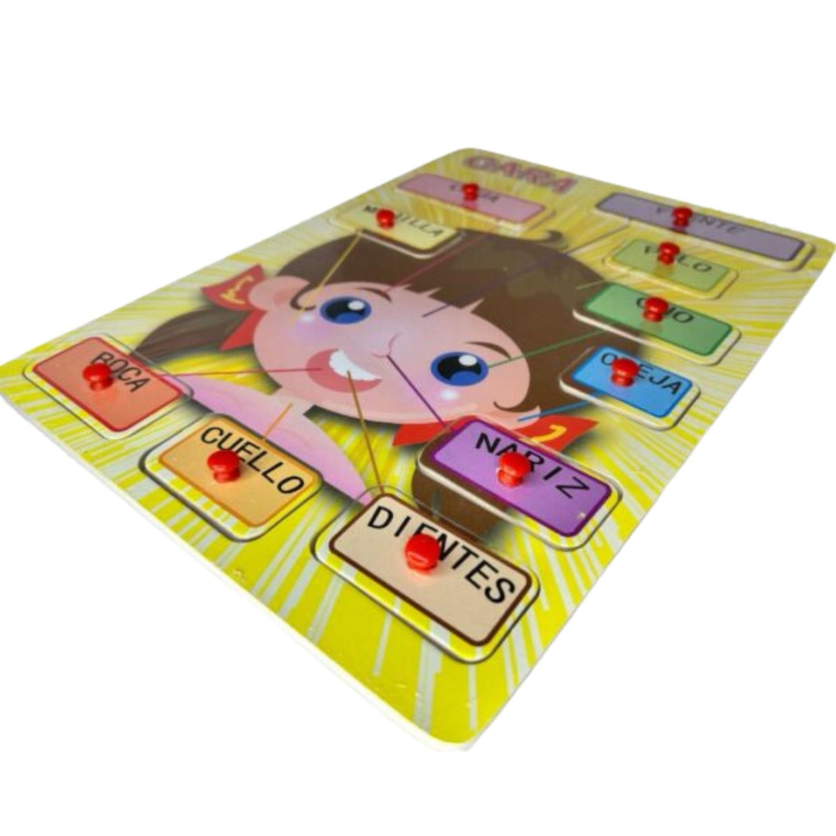 Tabla de Encaje de Madera con Partes de la Cara para Niños. Fomenta el aprendizaje y la motricidad. ¡Compra ahora y divierte a tus pequeños!-1-3-1-1-1