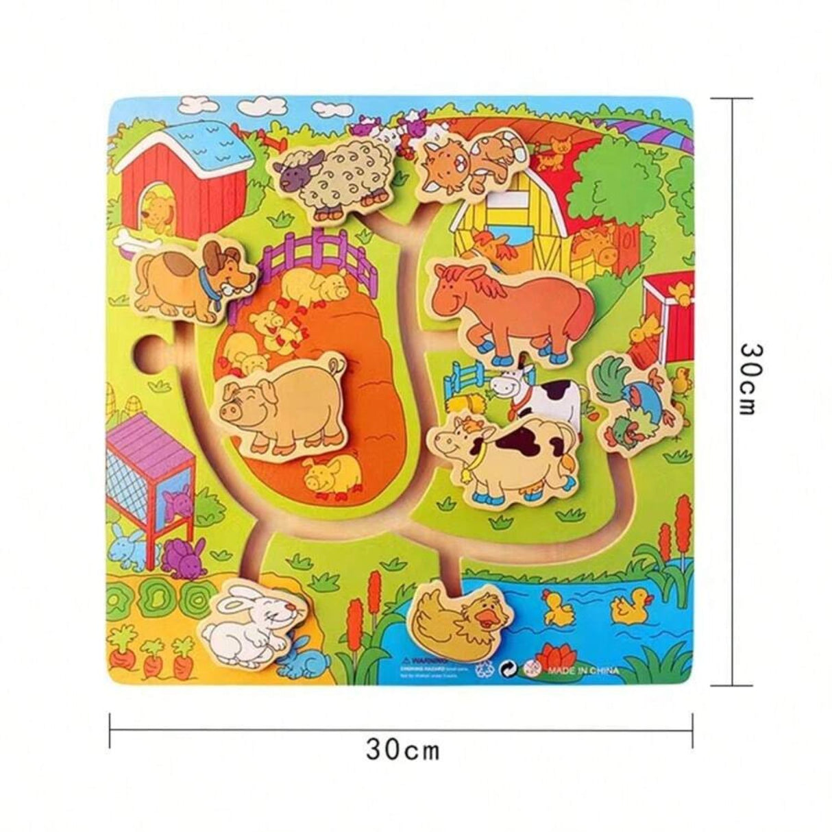 Tabla Corrediza de Madera De Animales de 30 cm para Niños. Fomenta la creatividad y el juego. ¡Compra ahora y diviértete con tus pequeños!-1-2-1-1-1