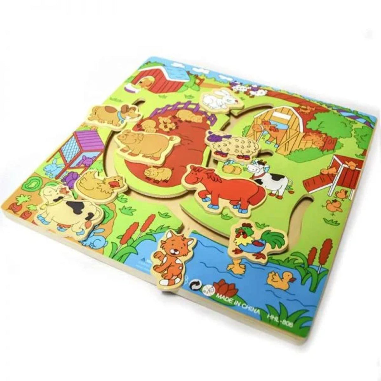 Tabla Corrediza de Madera De Animales de 30 cm para Niños. Fomenta la creatividad y el juego. ¡Compra ahora y diviértete con tus pequeños!-1-3-1-1-1