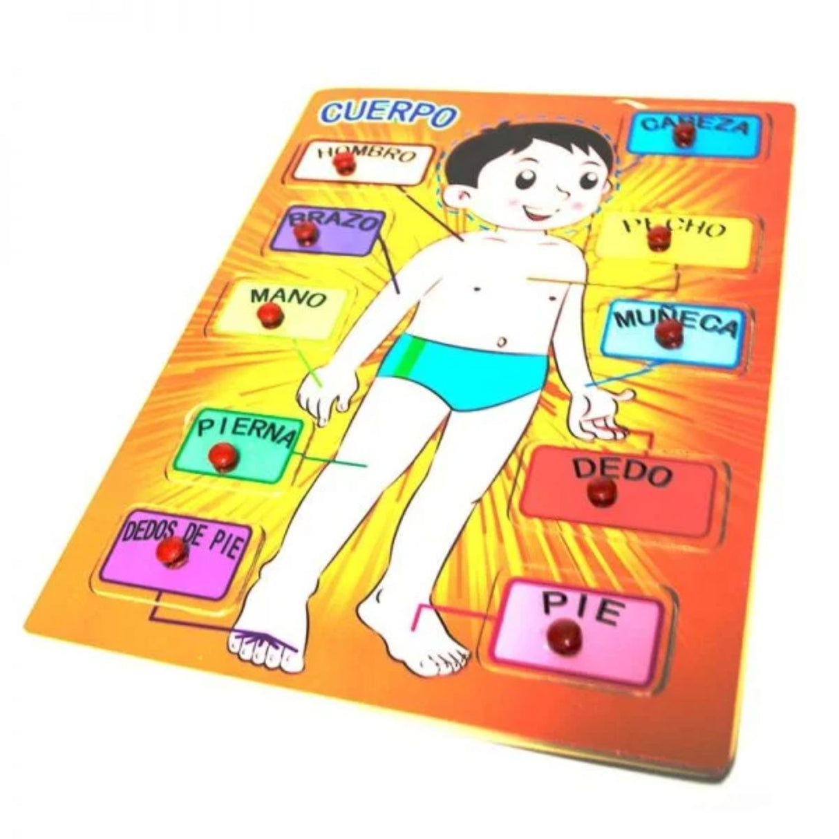 Tabla de Encaje Madera con las Partes del Cuerpo para Niños. Fomenta el aprendizaje y la motricidad. ¡Descúbrelo ahora y divierte a tus pequeños!-1-3-1-1-1