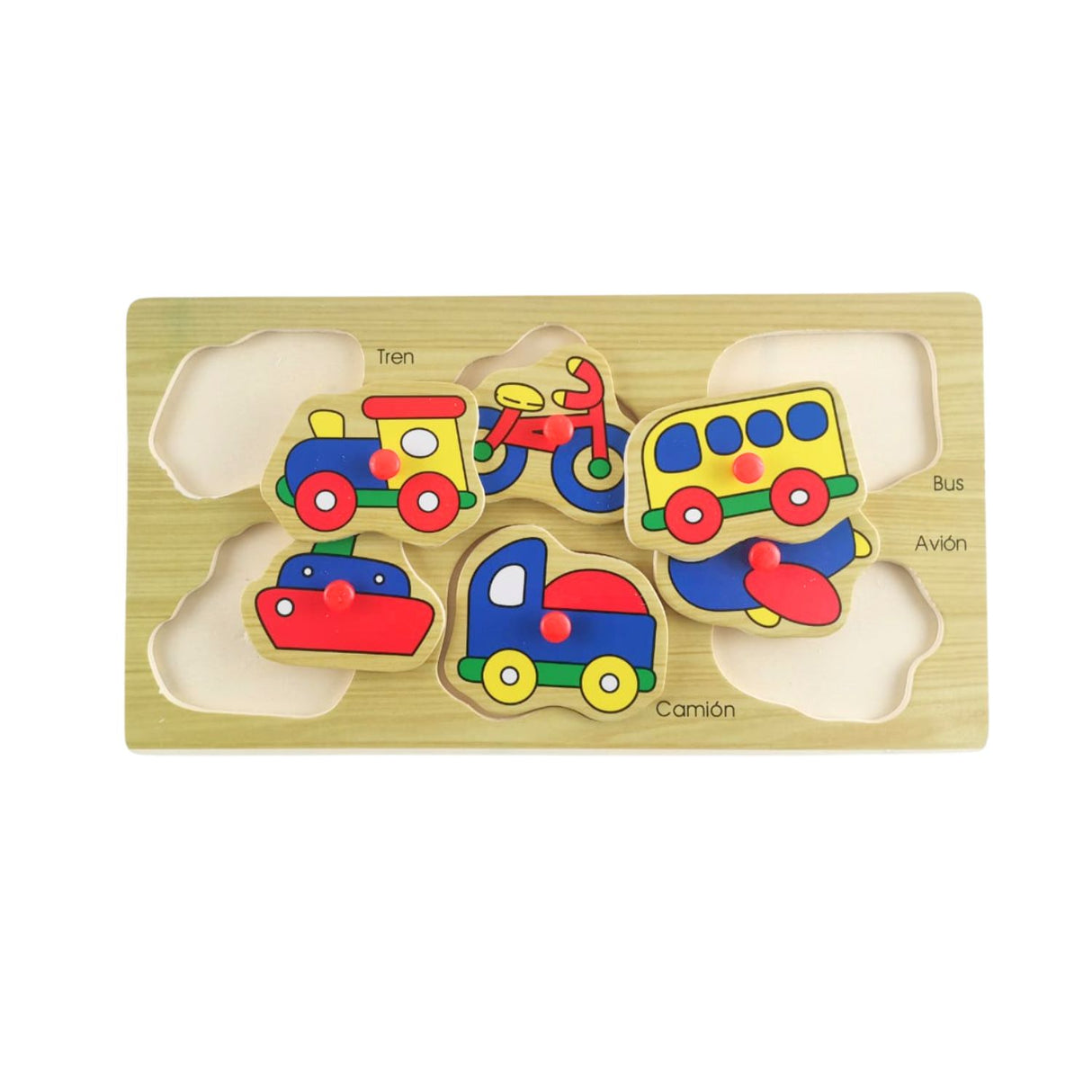 Tabla de Encaje en Español de Transportes para Niños. Fomenta el aprendizaje y la diversión mientras juegan. ¡Compra ahora y estimula su creatividad!-1-3-1-1-1