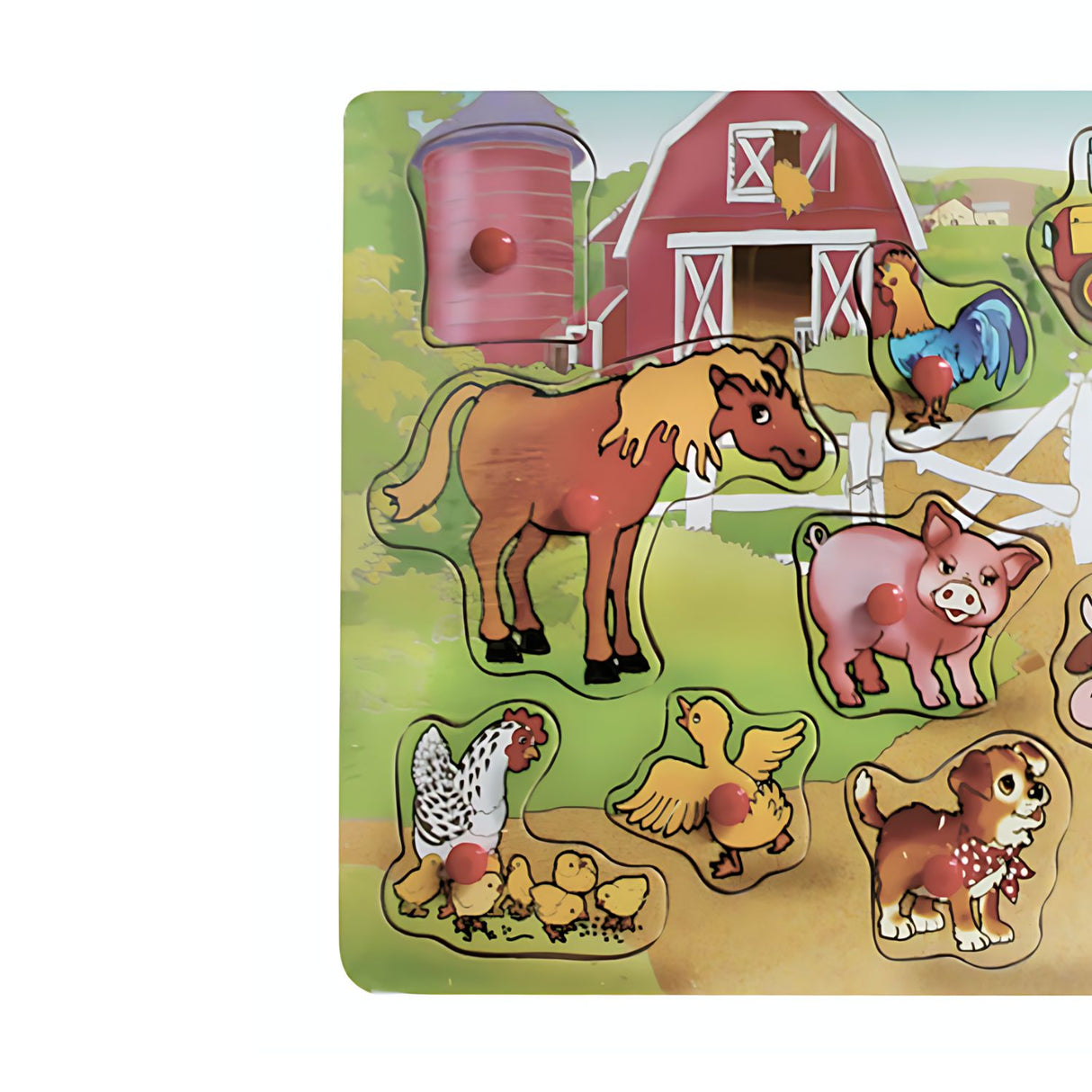 Tabla de Encaje de Madera con Nombres de Animales de Granja. Ideal para aprender jugando y desarrollar habilidades. ¡Compra ahora y diviértete!-1-4-1-1-1